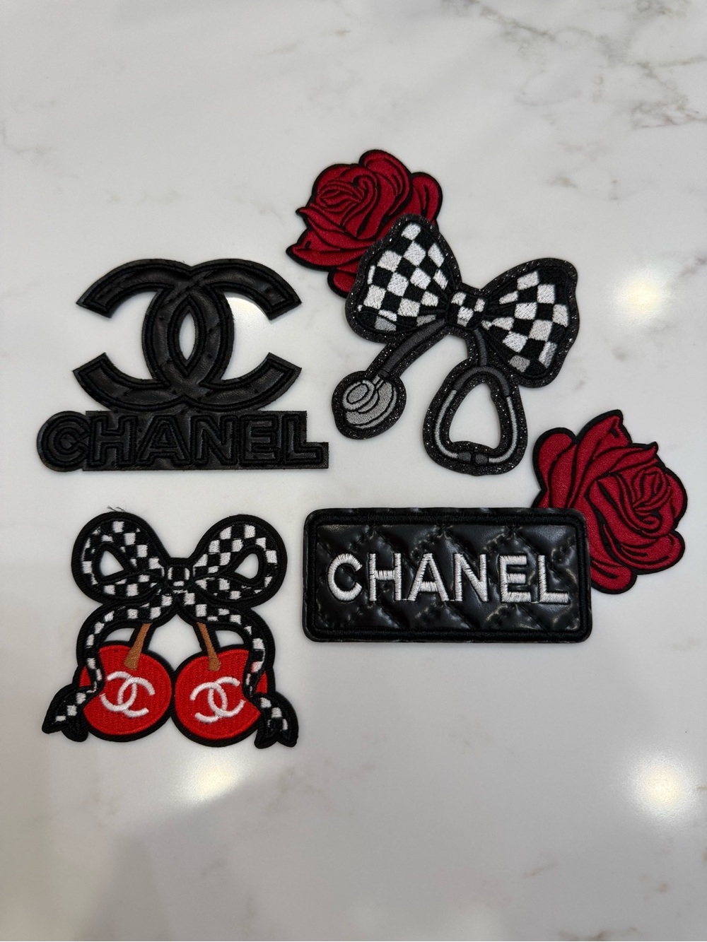 Beautiful Hand Crafted Black & Red Nurse Embroidered Iron on Patches